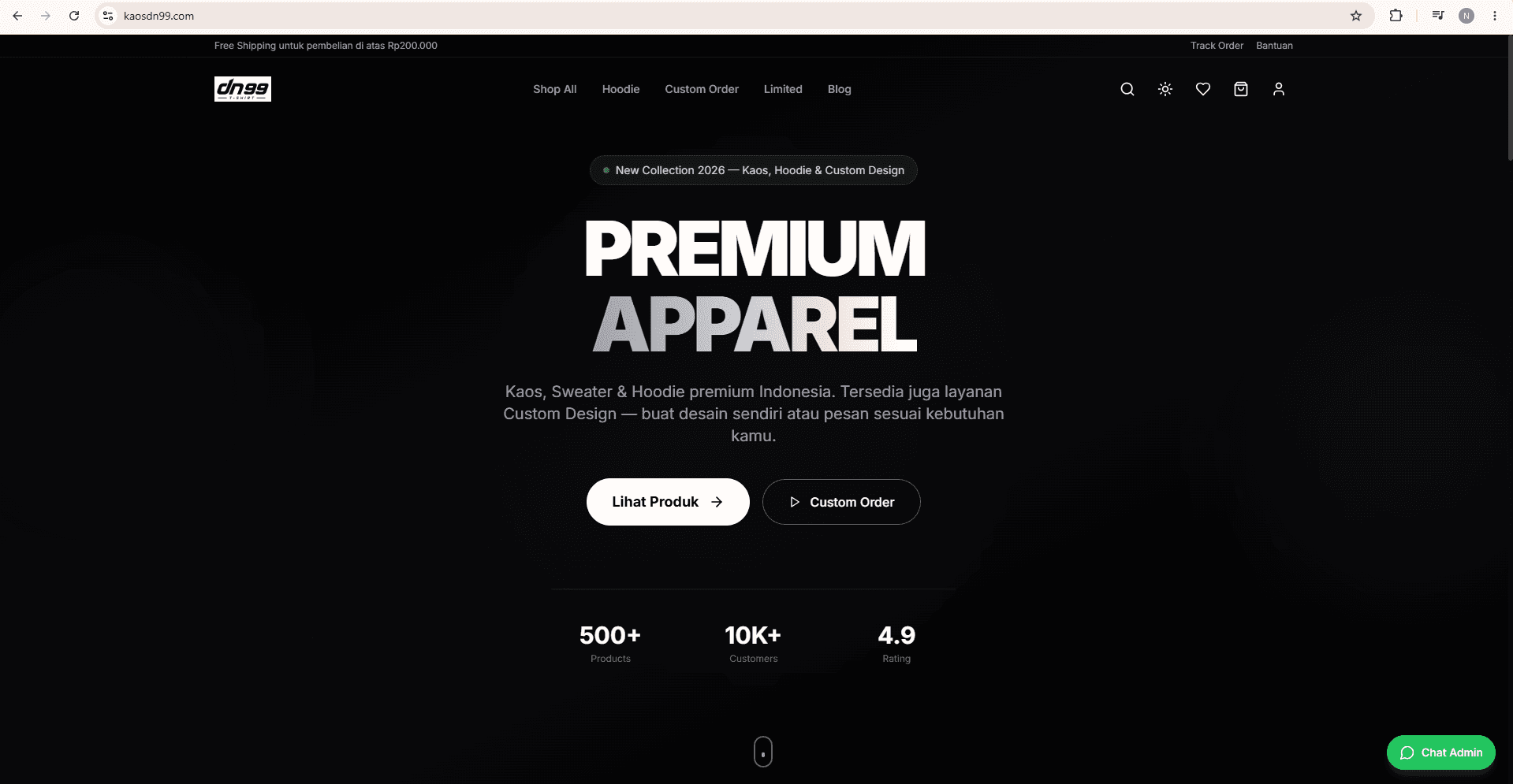 Portfolio KaosDN99 - E-Commerce T-Shirt - E-Commerce